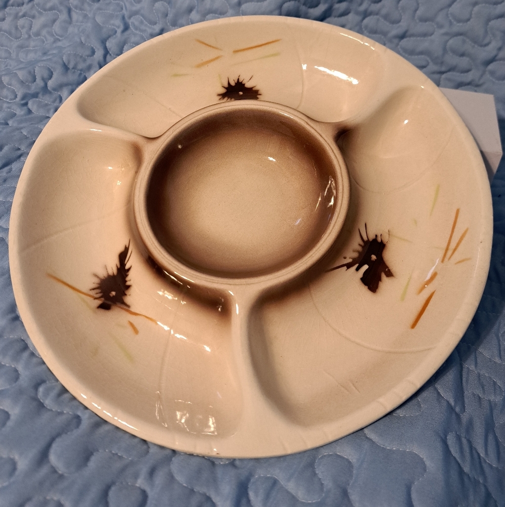 Vintage Lane & Co 3060 MCM Chip and Dip Serving Dish